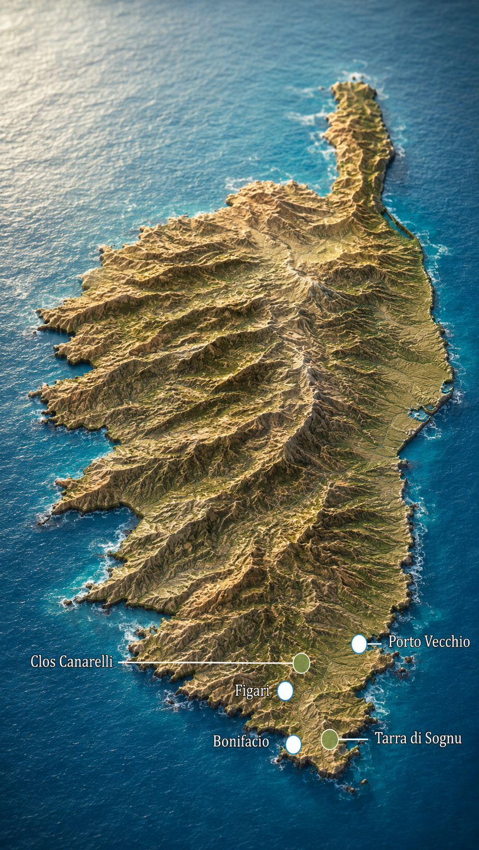 Carte de localisation du Clos Canarelli en Corse-du-Sud
