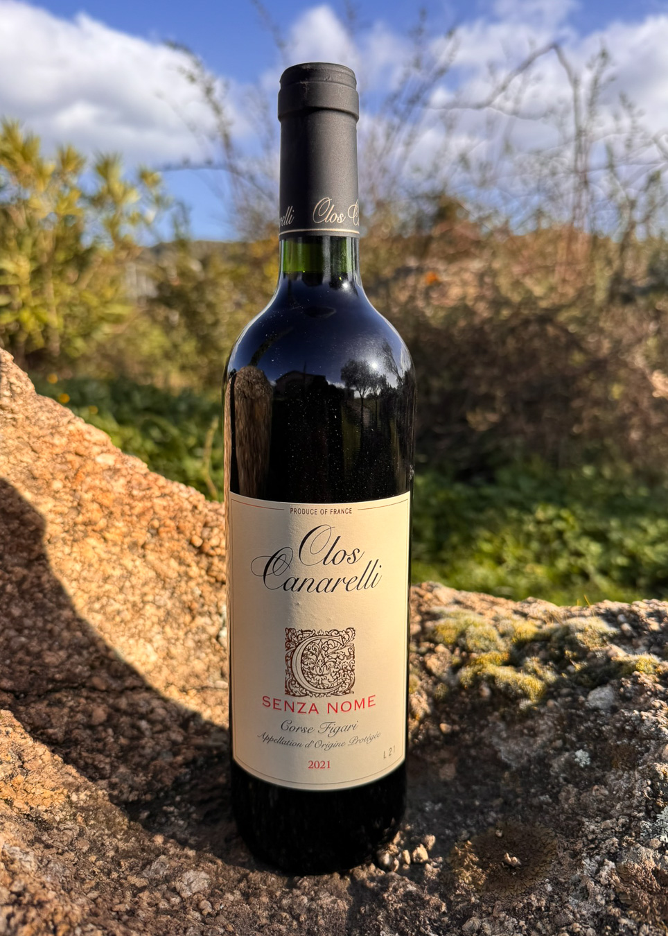 Vin rouge Clos Canarelli élaboré à Figari en Corse